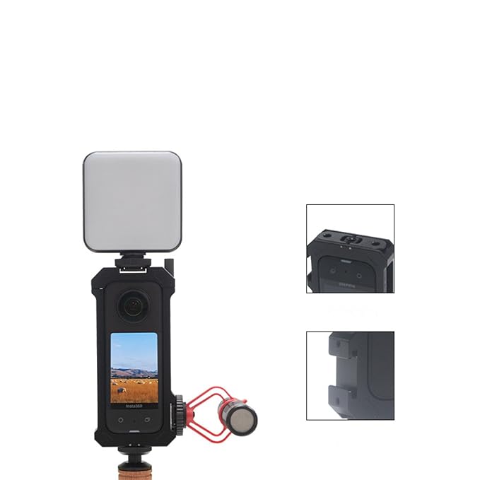 Digitek Cam Cage for Insta X3 Camera Aluminum Form-Fitted Cage with Quick Tripod Mounting
