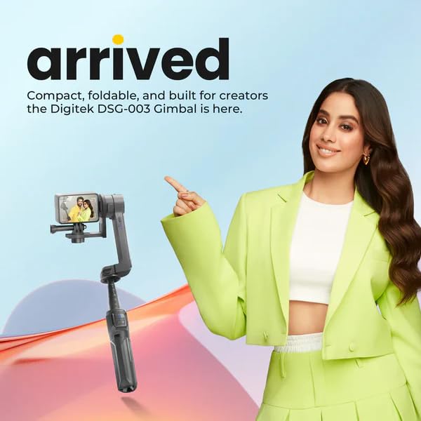 Digitek (DSG 003 ACH) Single Axis Foldable Smartphone Gimbal with Built in Extendable Telescopic Rod