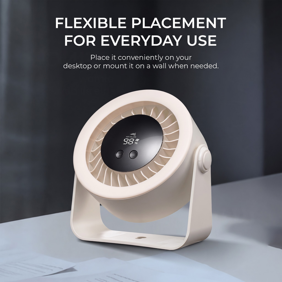 Digitek DPF-01 Portable Rechargeable Desk Fan, 5 Speed Levels, 360° Adjustable Airflow, 2000mAh Battery, Type-C Fast Charging, LED Battery Indicator, Compact USB Fan for Home, Office & Travel