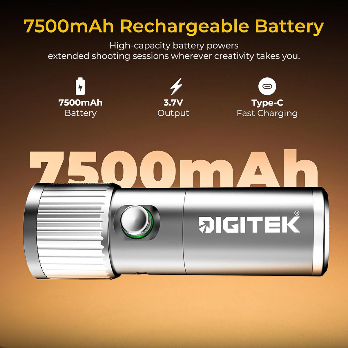 Digitek DS 10 WTP Photography Optical Snoot Light 10W RGB LED Light with 20 Projection Gobos CRI 95+ 1889K-6672K Type C Fast Charging for Portrait Video Studio Photography