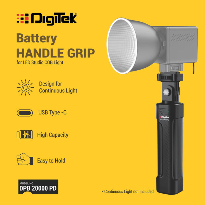 Digitek DPB-20000 PD Battery HANDLE GRIP for LED Studio COB Light