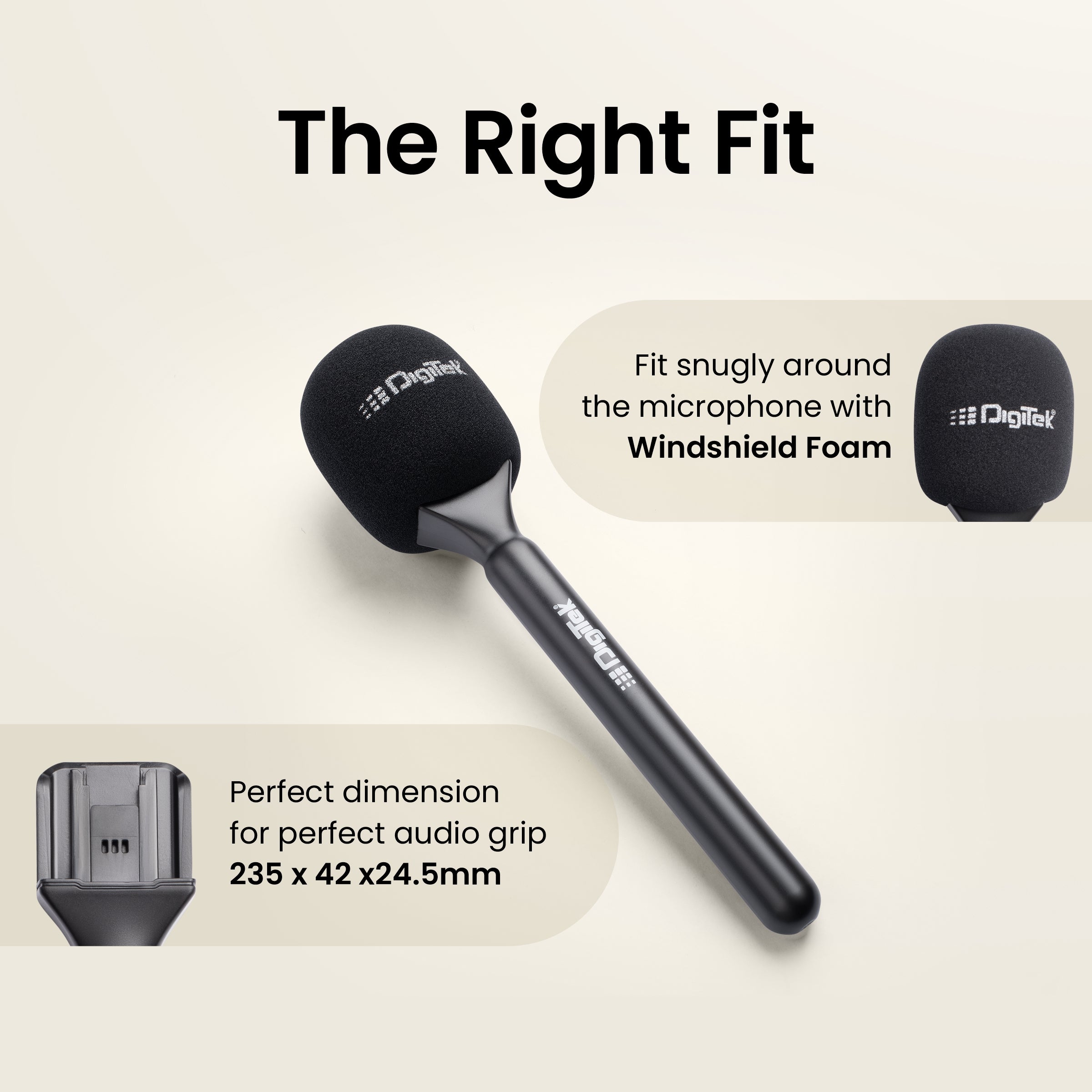 Digitek (DHMA 101) Interview Adapter Compatible with DWM 101 & Other Wireless GO Trensmitter DHMA-101 Includes a Foam Windshield to Reduce Wind Noise
