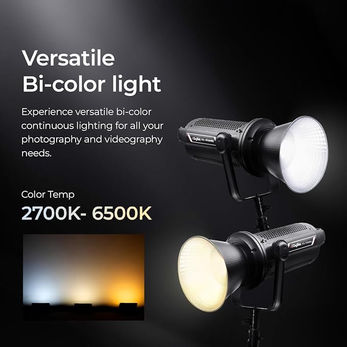 DIGITEK® (DCL-600WBC Combo) 700W Bi Color Continuous LED Video Light with 18CM Reflector & Portable Power Box, AC Power, 2700K-6500K Color Temp Control, 96+ CRI, 63000 Lumen, Ideal for Shooting