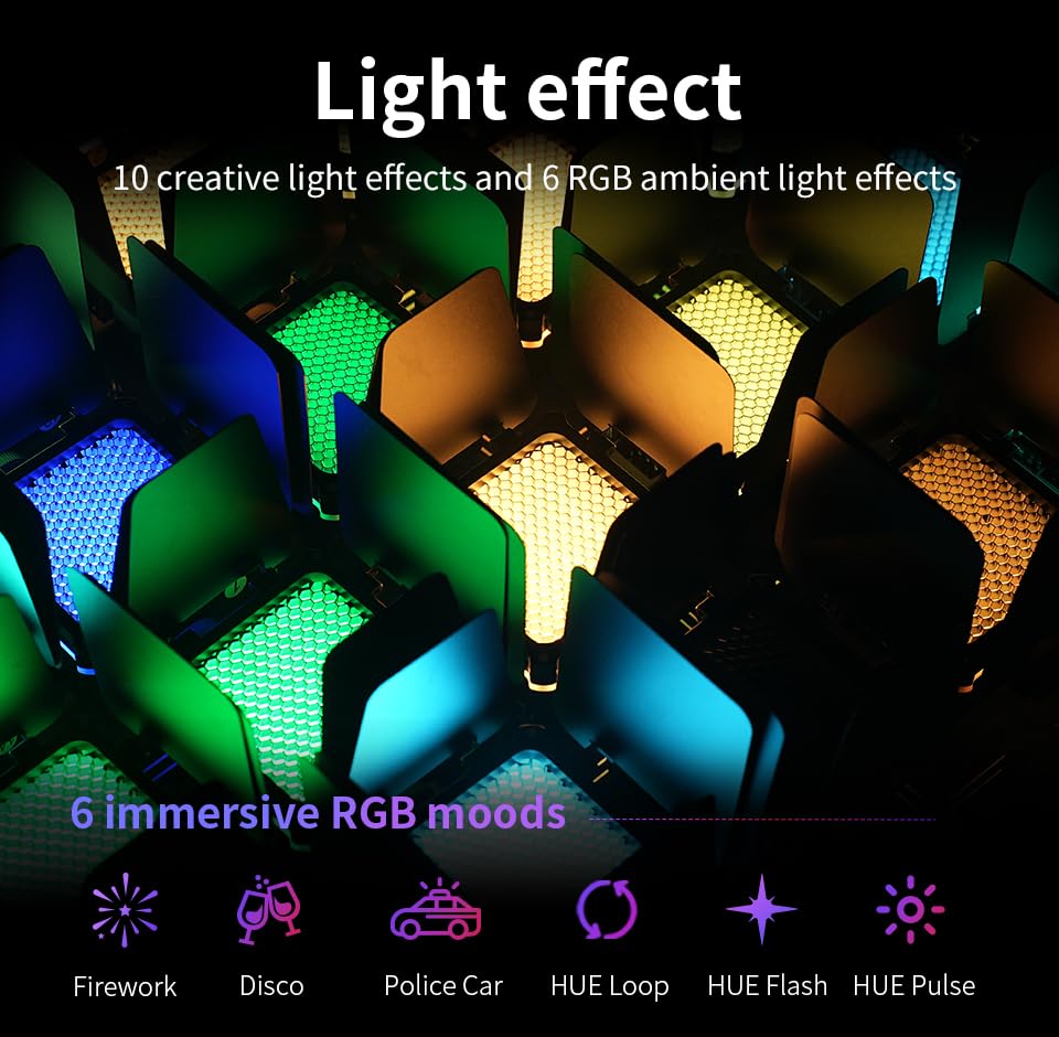 ZHIYUN FIVERAY M20C Combo [Official] RGB Video Light, 20W Portable Camera Light, HSI Mode, TLCI 96+, Temperature 2500K-10000K with 16 Light Effects, Support Magnetic Attraction and App with USB-C PD