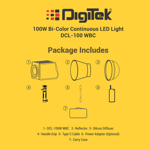 Buy Digitek (DCL-100 WBC) 100W Bi-Color Continuous LED Light with ...
