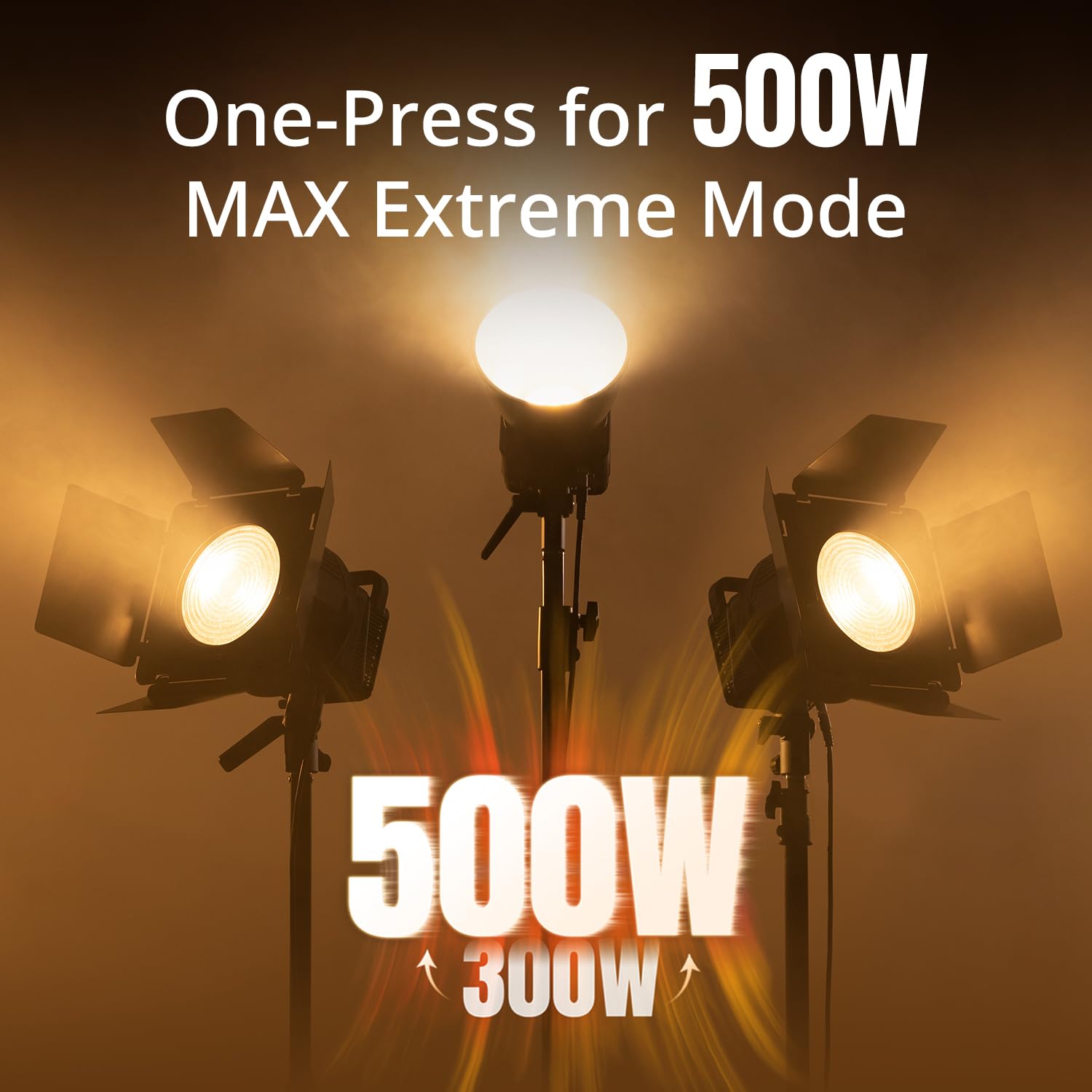 ZHIYUN MOLUS G300 [Official] 300W LED Video Light with APP Control, COB Bi-Color Light Bowens Mount Continuous Output Lighting 2700K-6500K TLCI≥97 CRI≥95, 15500Lux/1m 14 Effects for Studio Photography