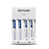ENVIE (ECR20 2800 800 2PL) High Speed Wall Plug Charger ECR 20 for AA & AAA Ni-mh/Ni-cd Rechargeable Batteries | 2000MA Output Current | with 2 xAA2800 & 2xAAA800 Rechargeable Batteries (ECR20 2800 800 2PL)