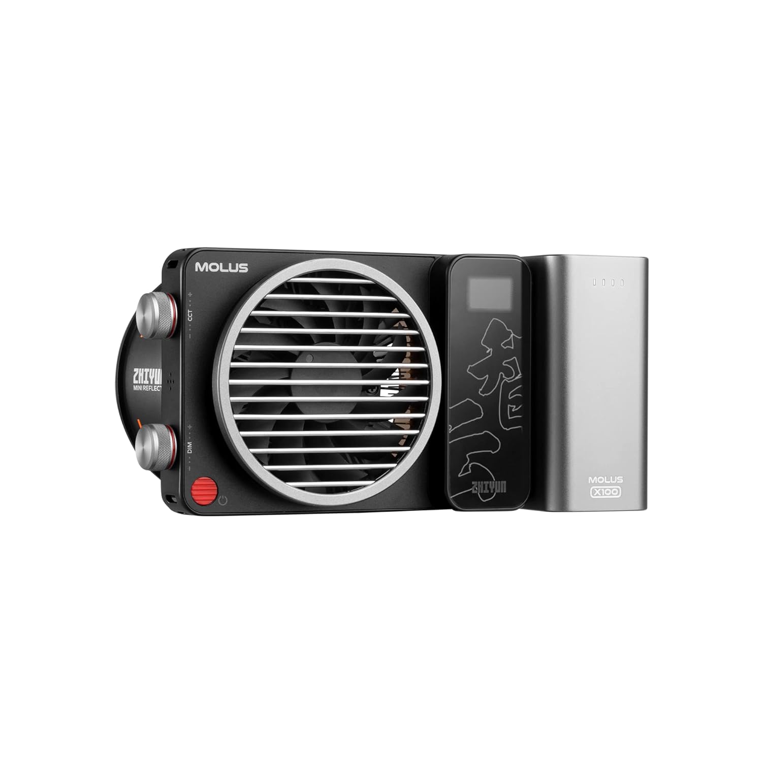 ZHIYUN MOLUS X100 Bi-Color 100W COB Video Light, 385g LED Pocket Light 17317Lux 2700K-6500K CRI 95+/TLCI 97+ with Bluetooth App Control AC/DC Power Supply