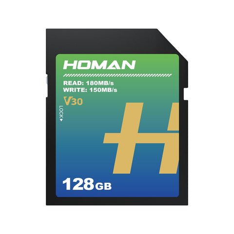 HOMAN UHS-I SD Card (V30) 128GB fit for Any Environmental Temperature from -10 Degree to 70 Degree Celsius with 5 Year Warranty & Recovery