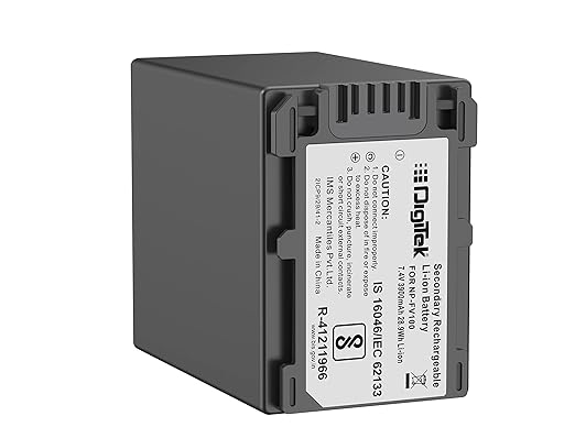 Digitek (NP FV100) 3900mAh Extra Power Secondary Rechargeable Li-ion Camera Battery for Sony FDR-AX53,FDR-AX700,HDR-CX455,HDR-CX675,DCR-SR21,DCR-SR60,DCR-SR68,DCR-SR88 Camera