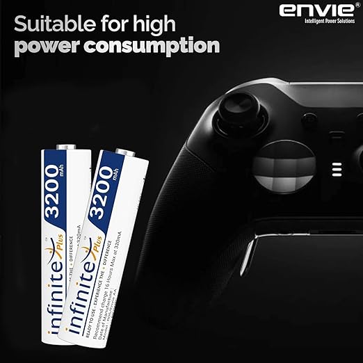 ENVIE (AA 3200 4PL) Infinite Rechargeable Battery for Remote Controls, Electronic Toys, Cameras, Flashlights and Others