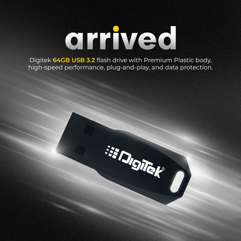Digitek (Dud 3.2P 64GB) High-Speed USB 3.2 Pen Drive, Plug & Play, X-Ray & Magnetic Resistant, Durable Plastic Body – Compatible with Windows & Mac OS