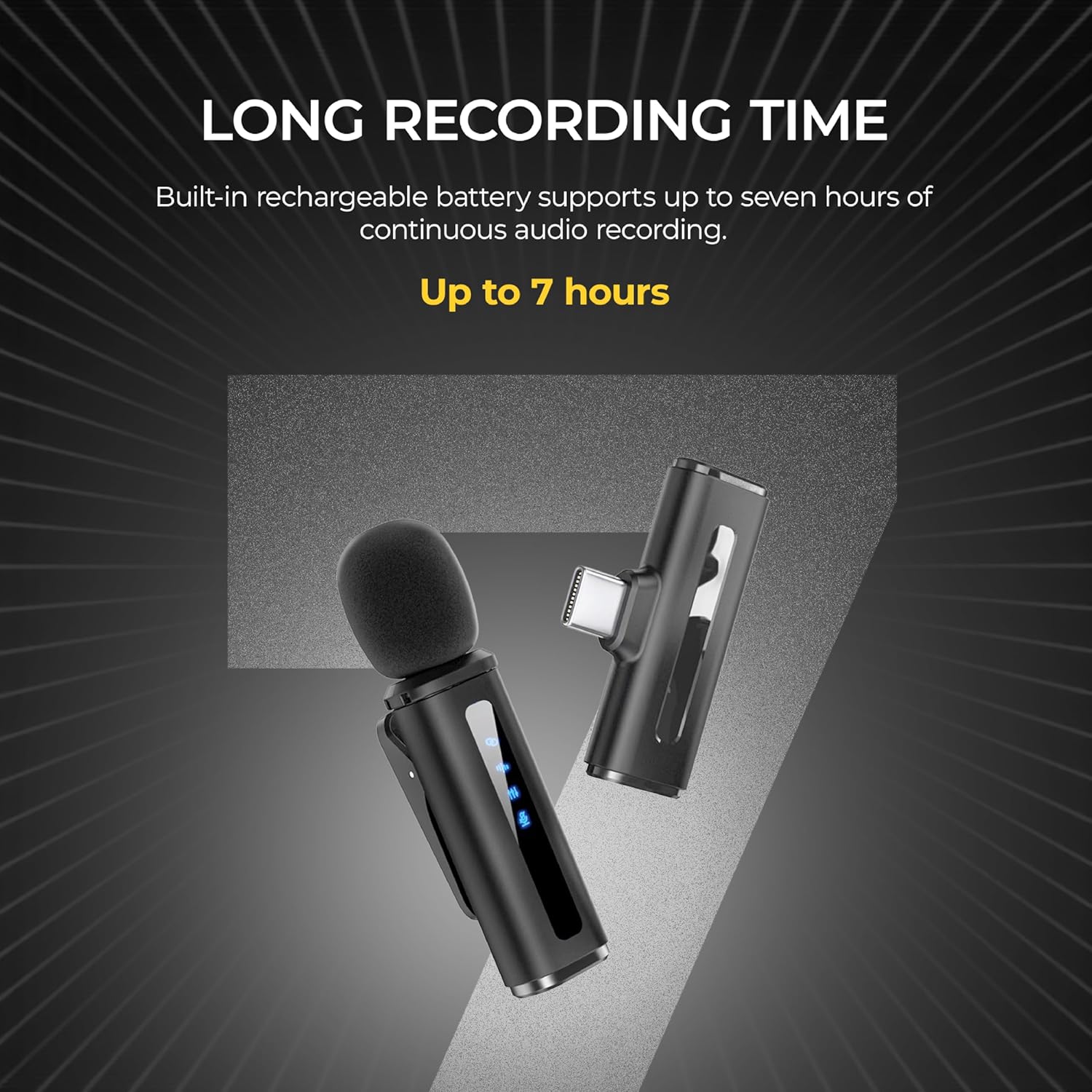 Digitek (DWM 010) Wireless Microphone System with Type-C Connector, 1 Transmitters & 1 Receiver, 40m Range, Noise Cancellation, 7H Battery, 2.4GHz Low Latency Mic, Ideal for Vloggers & Creators