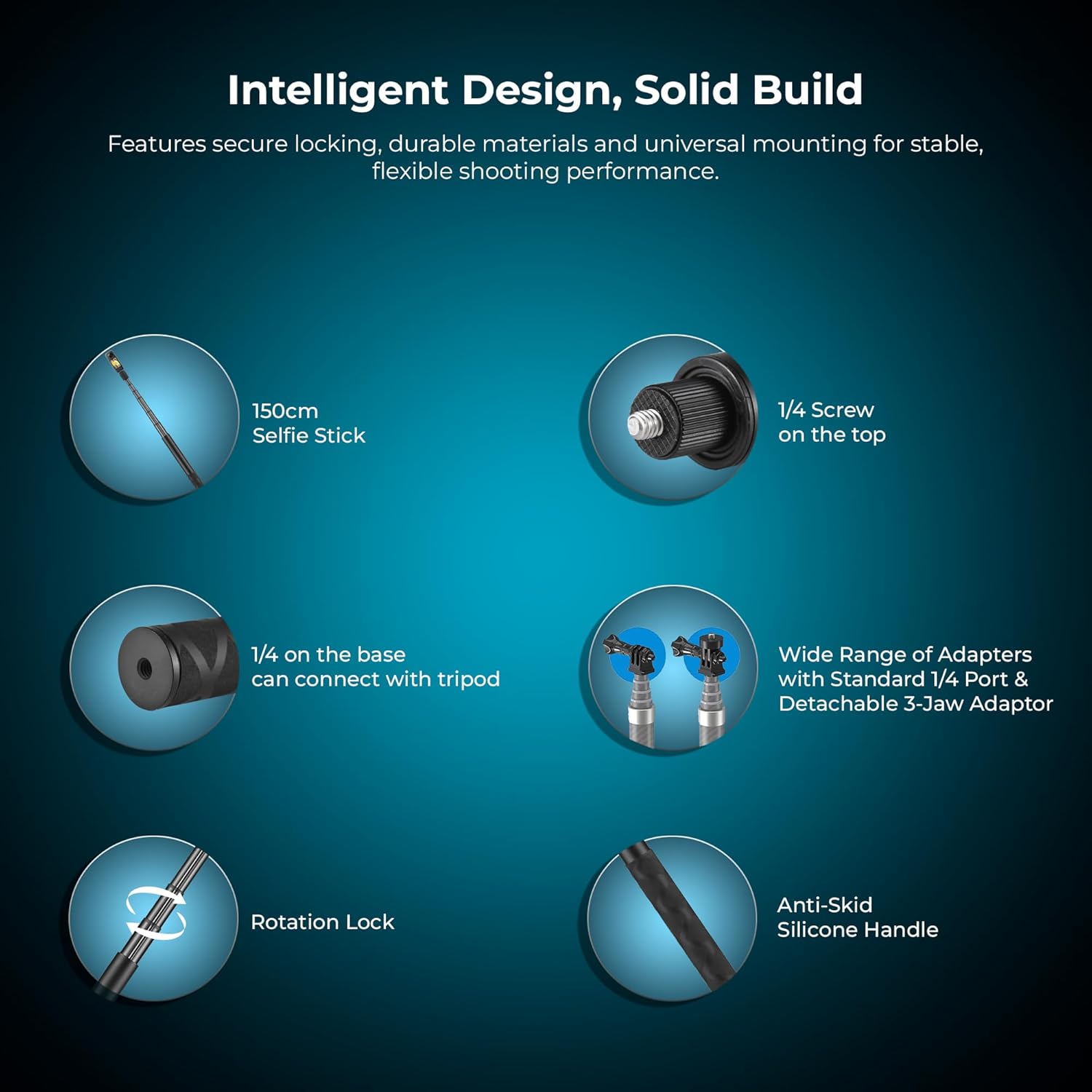 Digitek (DTR 495 IS) Aluminum Alloy 1.5 Meter Invisible Stick for Action Cams