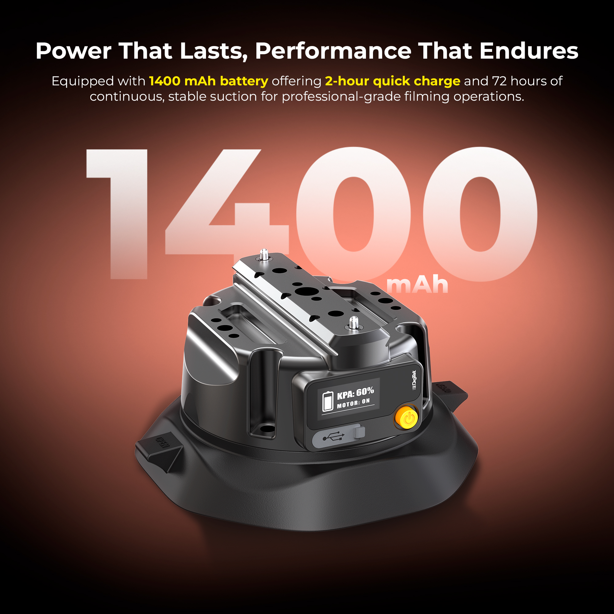 Digitek (DSC 45 IN) Electric Aluminum Alloy Vacuum Suction Cup for Cars & Indoor Shoots