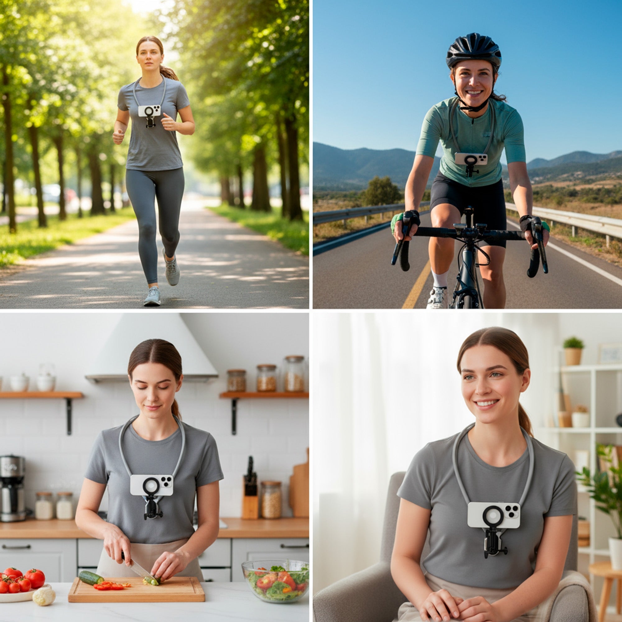 Digitek (DNM 050) Silicon U-Shaped Neck Magnetic Mount for Phones & Action Cameras, Magnetic Grip, 360° Rotation, Horizontal/Vertical Shooting, MagSafe & Non-MagSafe Compatible, for Outdoor Vlogging