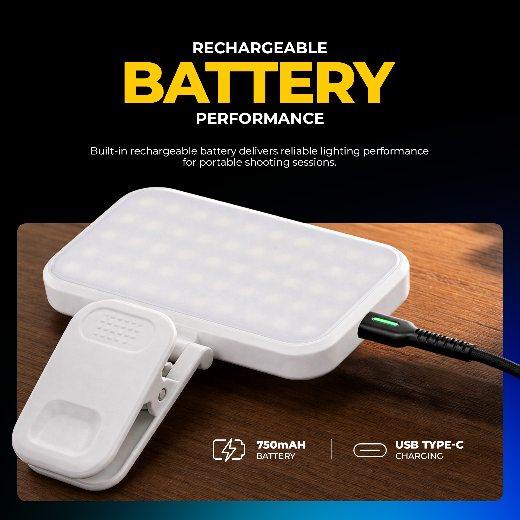 Digitek LED-D3W RGB Pocket Light, 3W Rechargeable RGB Video Light, 2700K-6500K Adjustable Color Temperature, 32 LED Beads, 23 RGB Effects, 180° Rotation, Type-C Charging for Photography, Vlogging