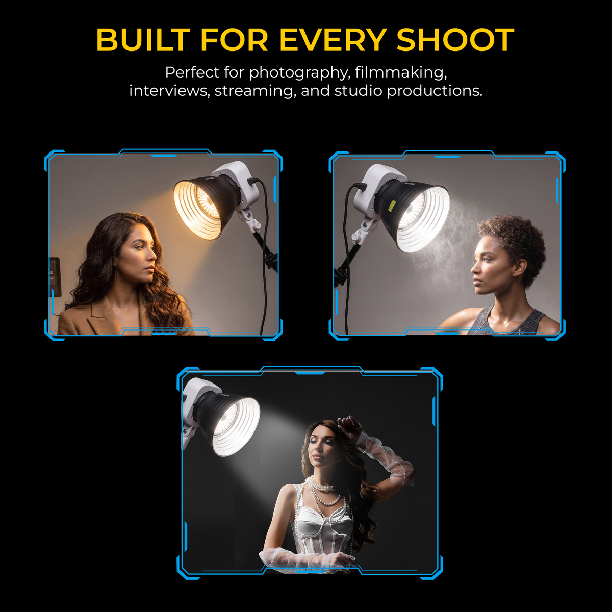 Digitek Lite DCL-150 W Combo Bi-Color COB LED Video Light, 150W Continuous Studio Light, 2700K-6500K, CRI 95+, Bowens Mount, App Control, Reflector for Photography, Videography & Live Streaming