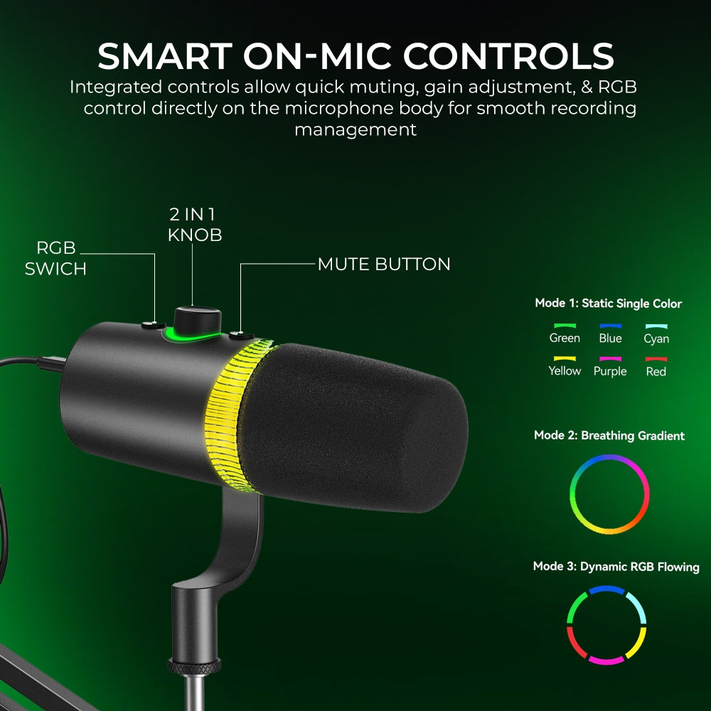 Digitek (DM 701) RGB USB Professional Dynamic Podcast Microphone