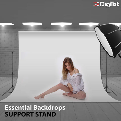 Digitek (DBSK-009FT) Studio Background Stand Kit for Backdrop Photography and Videography, Portable and Foldable Stand Kit with Bag