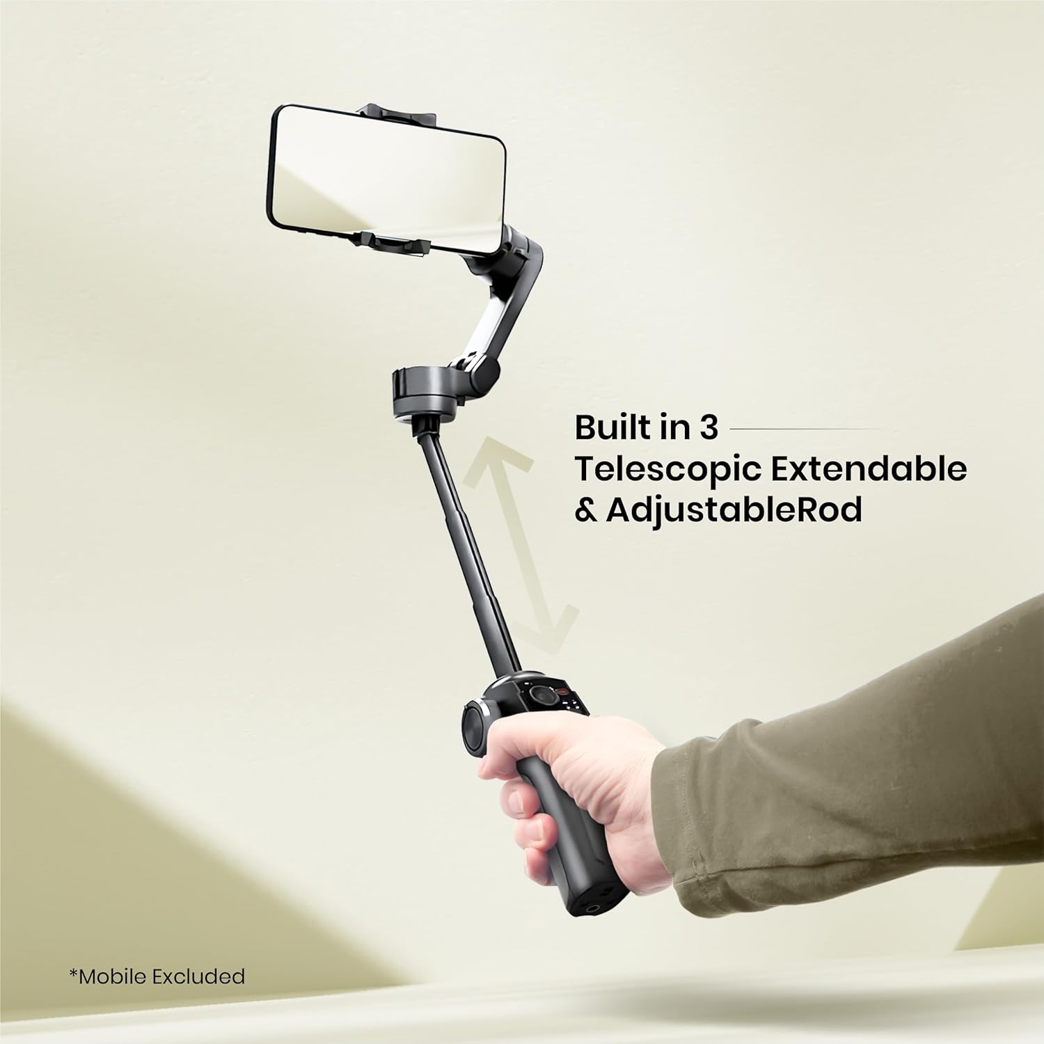 Digitek (DSG-009F) 3 Axis Foldabe Smartphone Gimbal with Built in Extandable Telescopic Rod