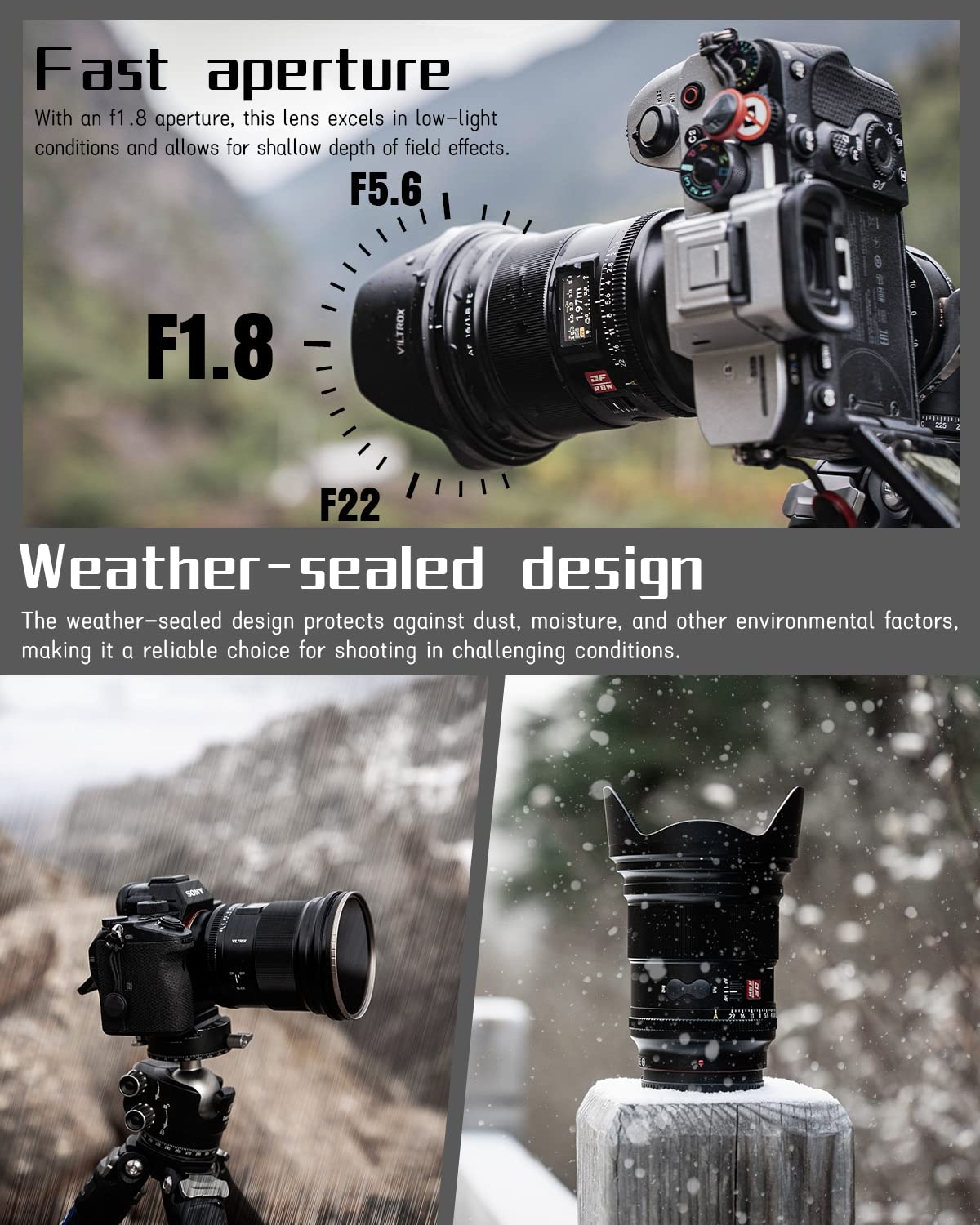 Viltrox 16mm F1.8 Pro Level Wide Angle Autofocus Lens with LCD Screen, Compatible with Full-Frame Sony E-Mount Mirrorless Cameras Alpha a7 a7II a7III a7R a7RII a7RIII a7RIV a7S a7SII a9 a7C - Digitek