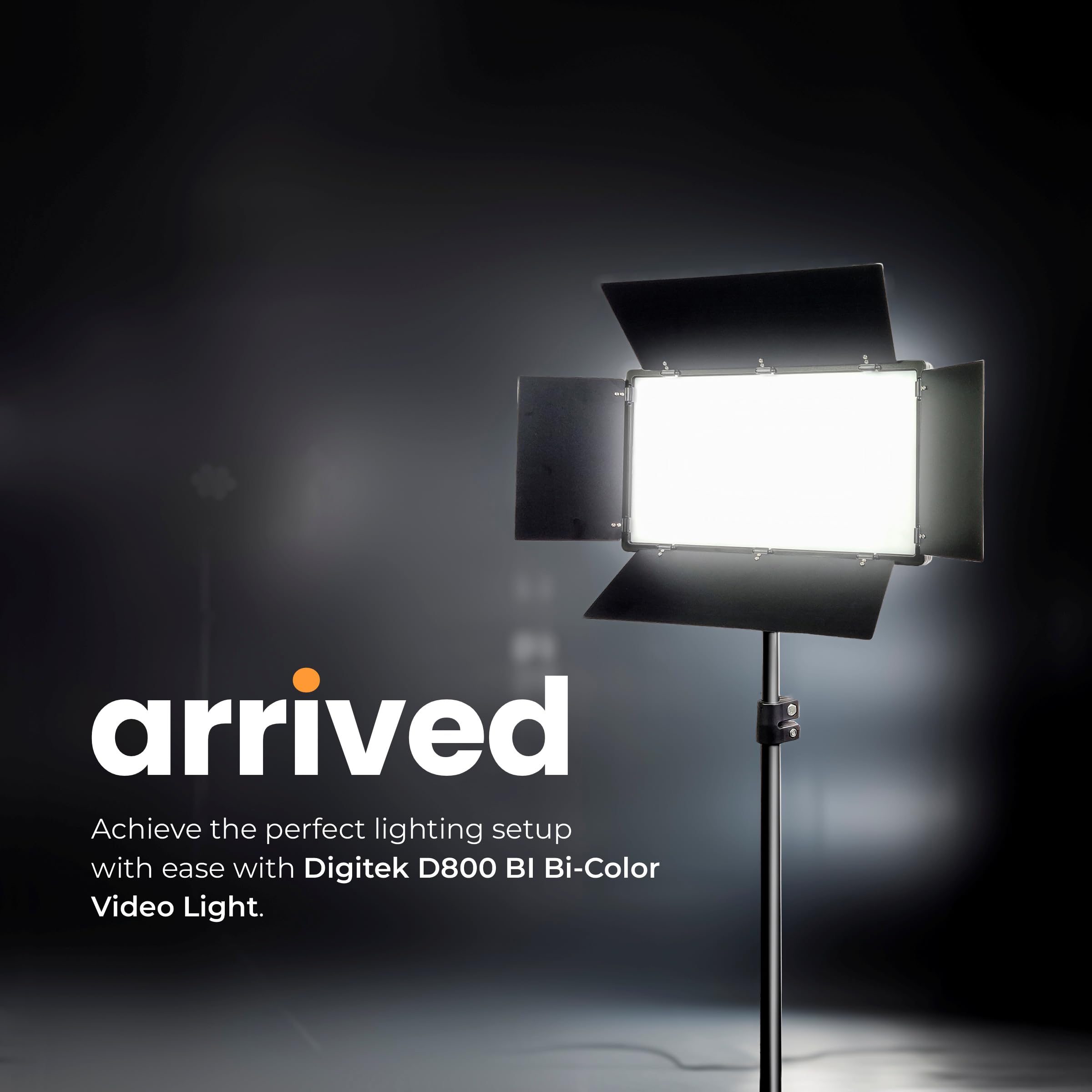 Digitek D800 BI Bi-Color Video Light Panel Ultra Slim New Designed LED Light Panel, Sleek and Easy to Carry Ideal for Wedding Shoot & Outdoor Shoot & More (Battery Not Included)