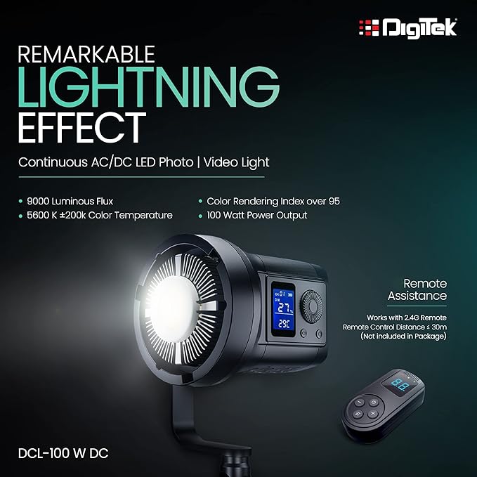 Digitek (DCL-100W DC) Continuous AC/DC Photo/Video LED Light Suitable for All Kinds of Small Production Photography / Power Saving & Environment Protection