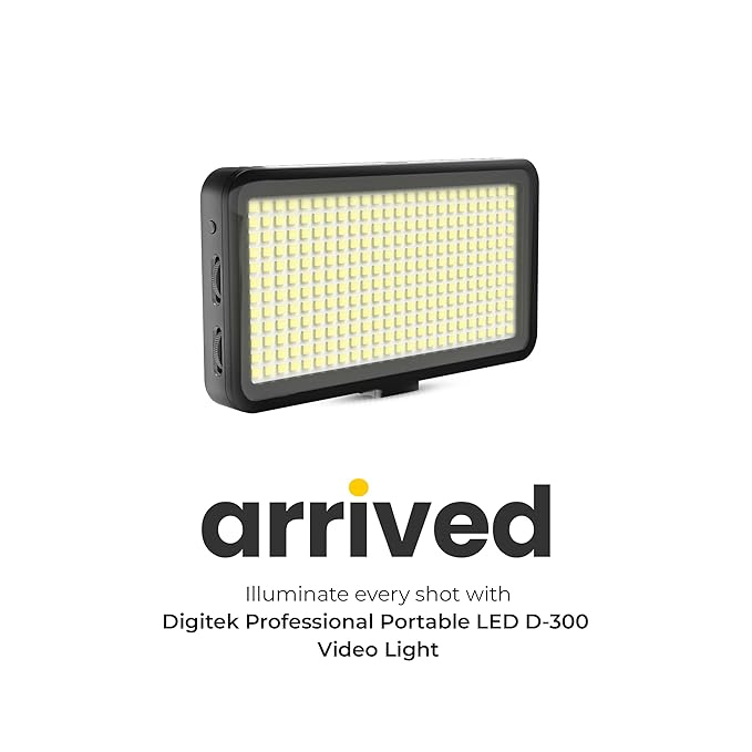 Digitek (LED-D300) Ultra Slim Portable Professional LED Video Light Multi Scene Lightening & Colour Temperature & Brightness Control, For Photo & Videography (Battery Not Included)