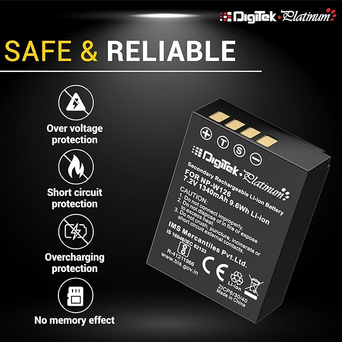 Digitek (NP FW126)1340mAh Platinum Battery pack for NP FW126