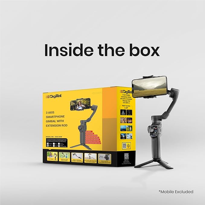 Digitek (DSG-009F) 3 Axis Foldabe Smartphone Gimbal with Built in Extandable Telescopic Rod
