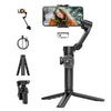 Digitek (DSG 009F AI) 3-Axis Smartphone Gimbal with Wide Angle and AI Face Tracker - Telescopic Rods & External Microphone Support - Lightweight and Compatible with Smartphones (AI)