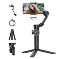 Digitek (DSG 009F AI) 3-Axis Smartphone Gimbal with Wide Angle and AI Face Tracker - Telescopic Rods & External Microphone Support - Lightweight and Compatible with Smartphones (AI)