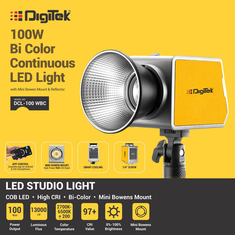 Buy Digitek (DCL-100 WBC) 100W Bi-Color Continuous LED Light with ...