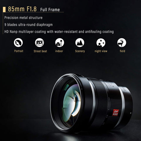VILTROX 85mm F1.8 Lens Full Frame Manual Focus Medium Telephoto Portrait Prime Lens for Sony E Mount A9 A7R3 A7R2 A7M3 A7M2 A7S2 A6500 A6300 A6000