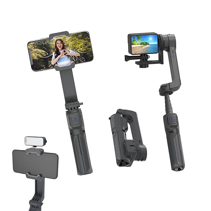 Digitek (DSG 003 ACH) Single Axis Foldable Smartphone Gimbal with Built in Extendable Telescopic Rod