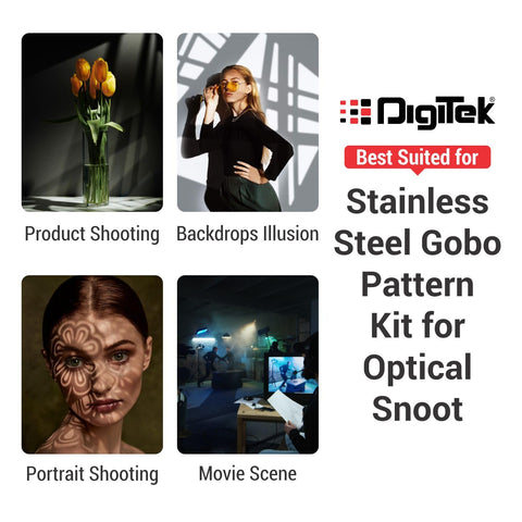 Digitek (DGS 002) Stainless Steel GOBO Pattern Kit with 8 Creative Pattern Effect for Optical Snoot