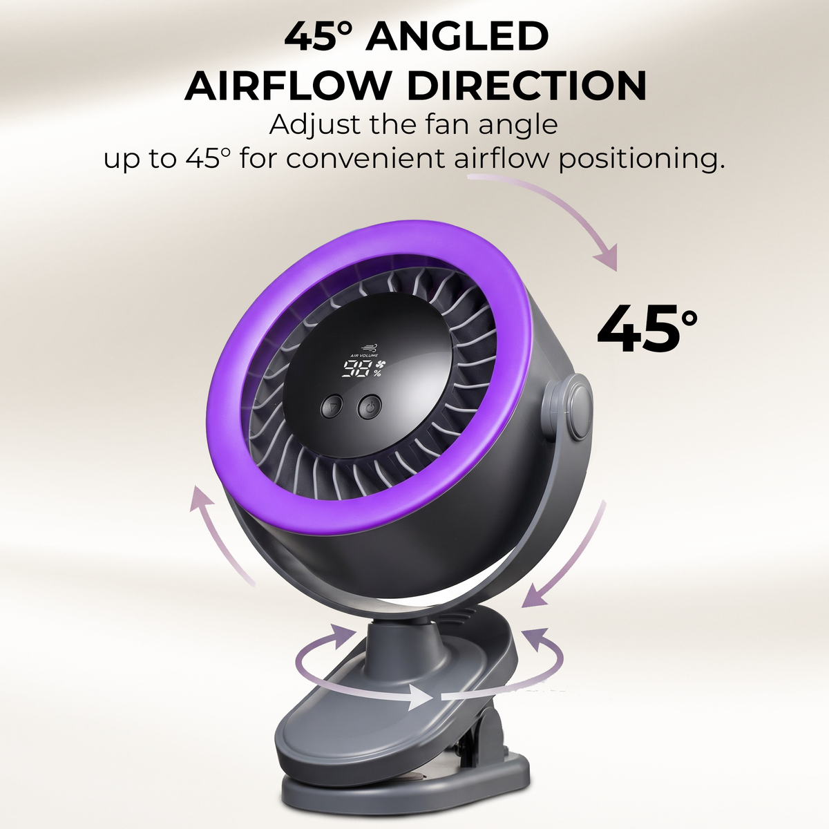 Digitek DPF-02 Portable Rechargeable Desktop Clip Fan, 5 Speed Levels, 360° Adjustable Head, 2000mAh Battery, USB Type-C Fast Charging, LED Battery Indicator, Clip & Desk Fan for Home, Office & Travel