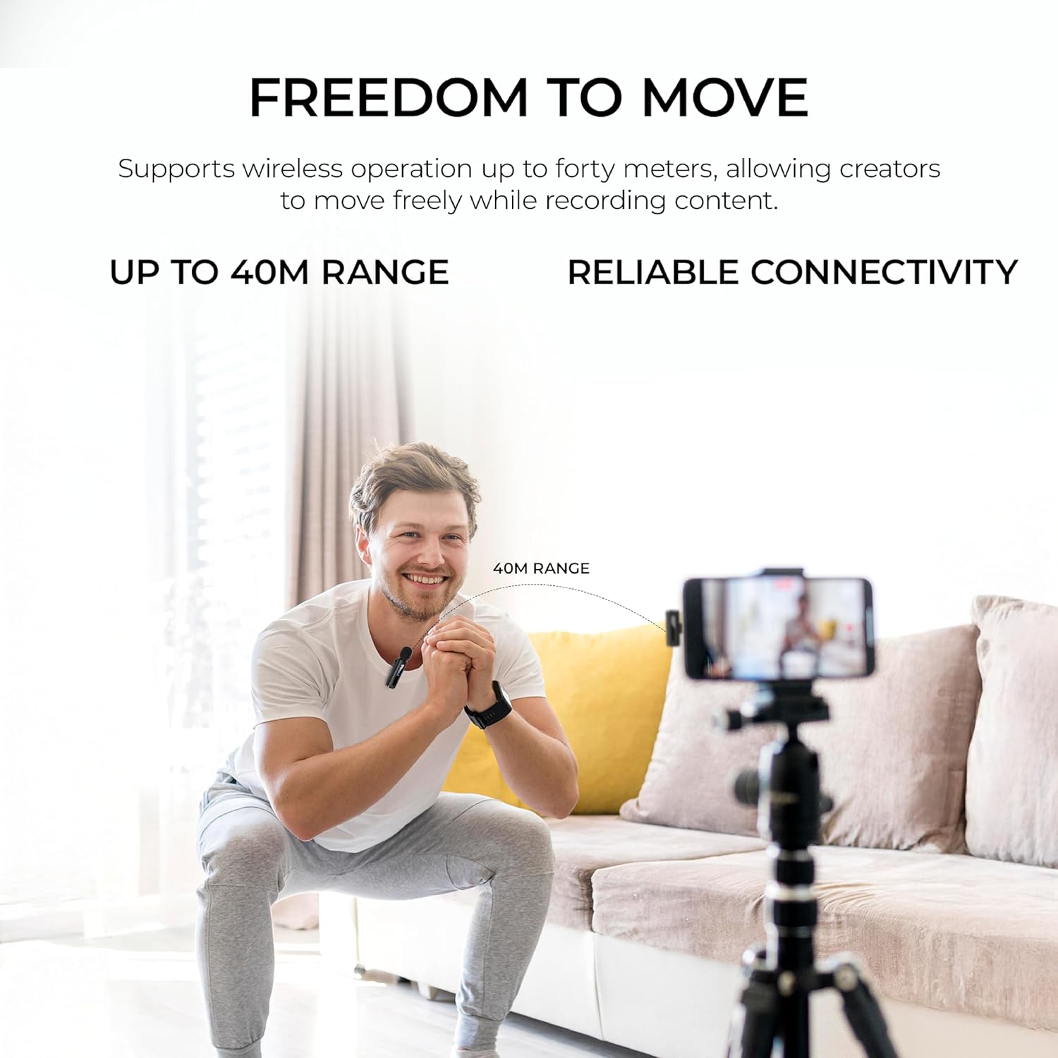 Digitek (DWM 010) Wireless Microphone System with Type-C Connector, 1 Transmitters & 1 Receiver, 40m Range, Noise Cancellation, 7H Battery, 2.4GHz Low Latency Mic, Ideal for Vloggers & Creators