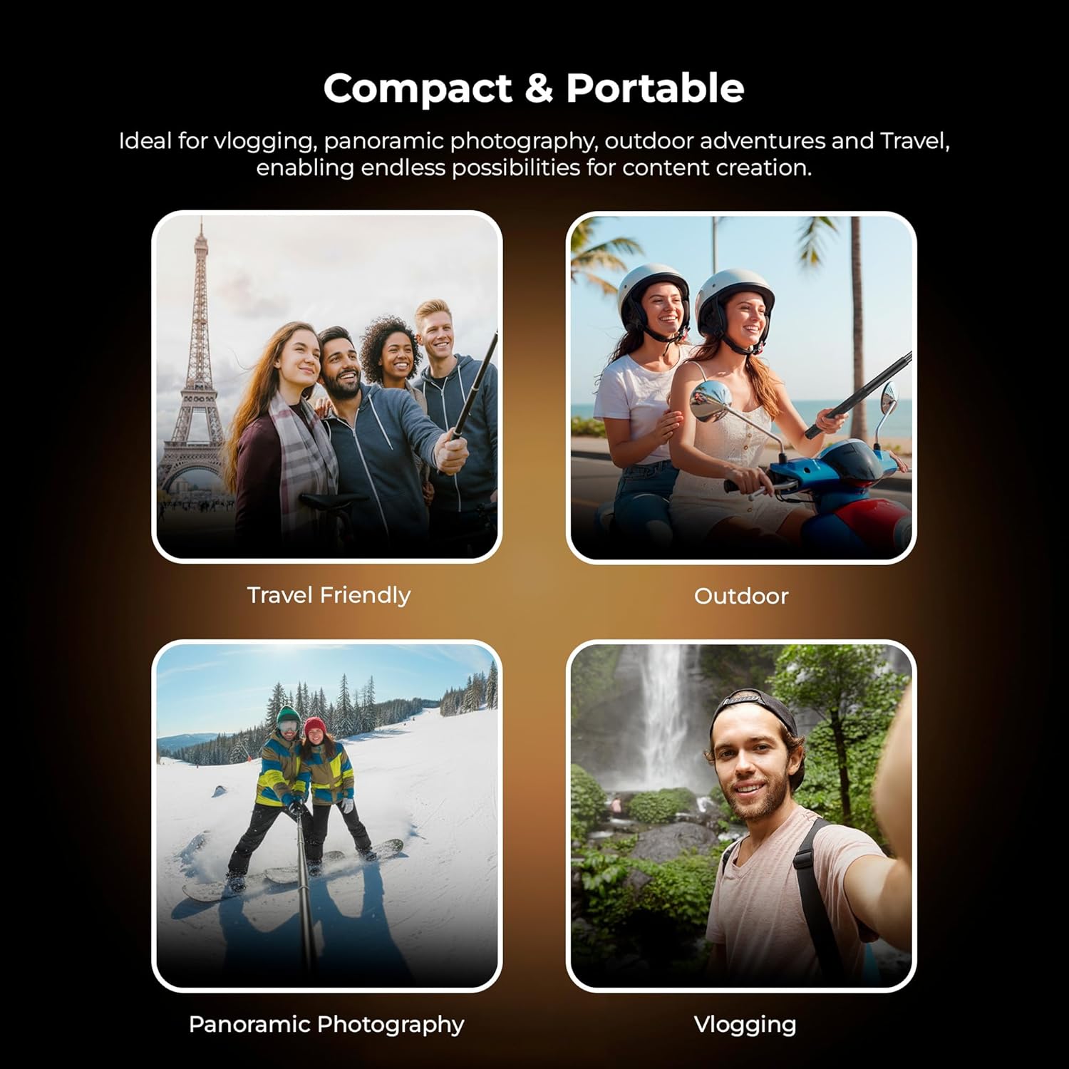 Digitek (DTR 650 IS) Aluminum Alloy 2 Meter Invisible Stick for GoPro Hero 11/10/9/8/7/6/5, Insta360 One X2/X3/X4/RS/Go 2, DJI Action 2/3 Cameras