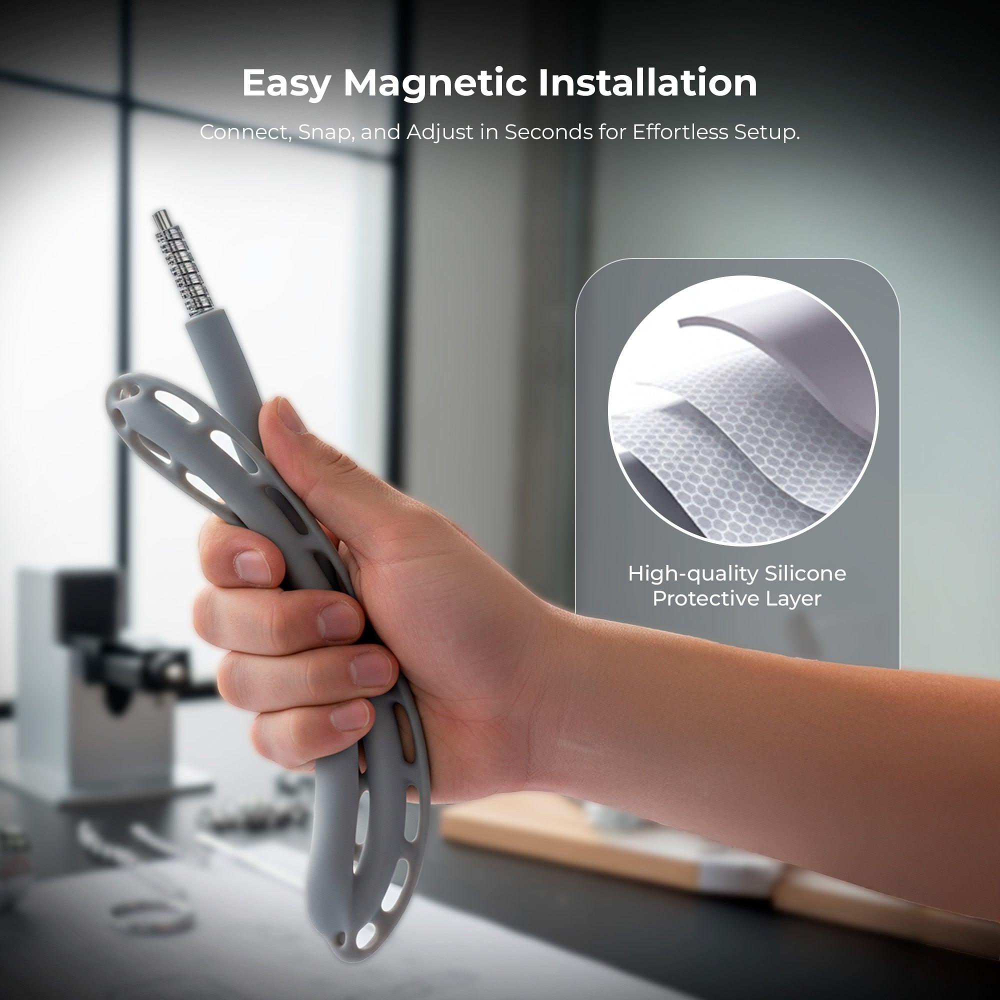 Digitek (DNM 050) Silicon U-Shaped Neck Magnetic Mount for Phones & Action Cameras, Magnetic Grip, 360° Rotation, Horizontal/Vertical Shooting, MagSafe & Non-MagSafe Compatible, for Outdoor Vlogging