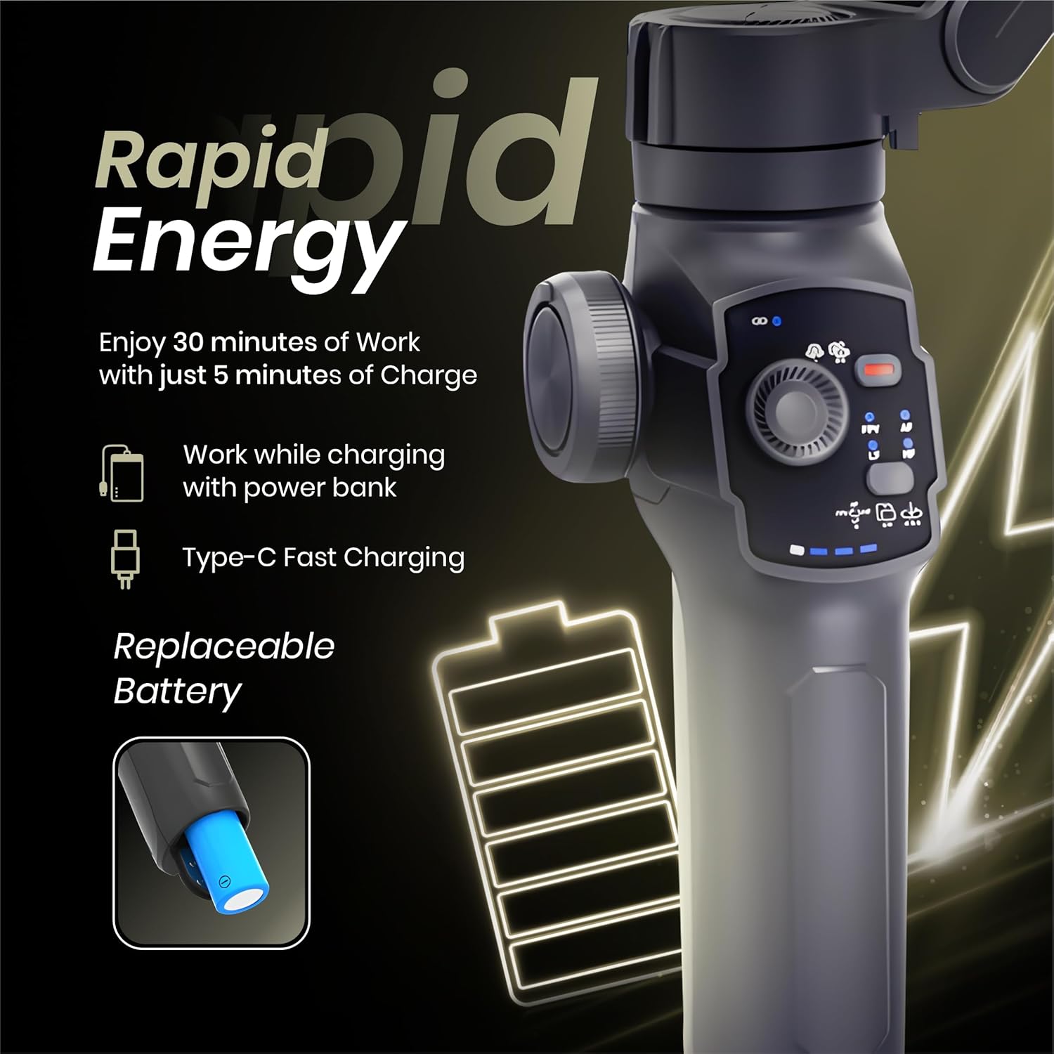 Digitek (DSG-009F) 3 Axis Foldabe Smartphone Gimbal with Built in Extandable Telescopic Rod