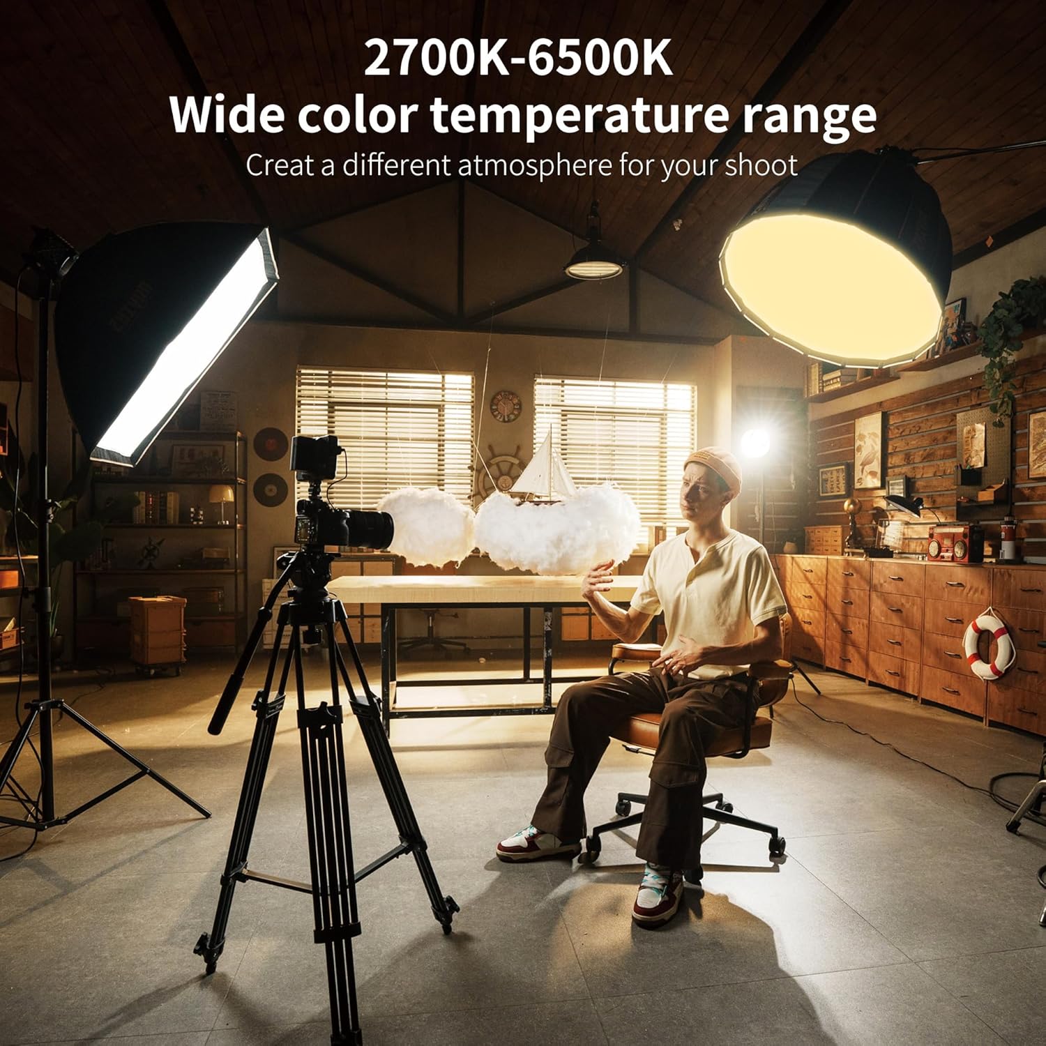 ZHIYUN Molus B500[Official] 500W Video Light, COB LED Video Light with Bowens Mount, Two-Tone Studio Light, 76400LUX/1M/2700K-6500K/ CRI ≥95/ TLCI ≥97/ APP Control, 13 Bright Effects