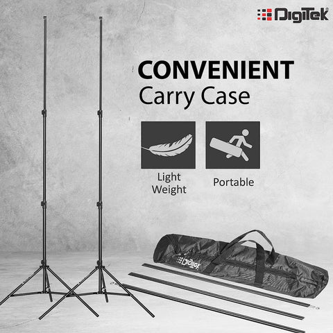 Digitek (DBSK-009FT) Studio Background Stand Kit for Backdrop Photography and Videography, Portable and Foldable Stand Kit with Bag