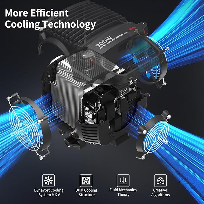 ZHIYUN Molus B300[Official] 300W Video Light, COB LED Video Light with Bowens Mount, Two-Tone Studio Light, 63200LUX/1M/2700K-6500K/ CRI ≥95/ TLCI ≥97/ APP Control, 13 Bright Effects