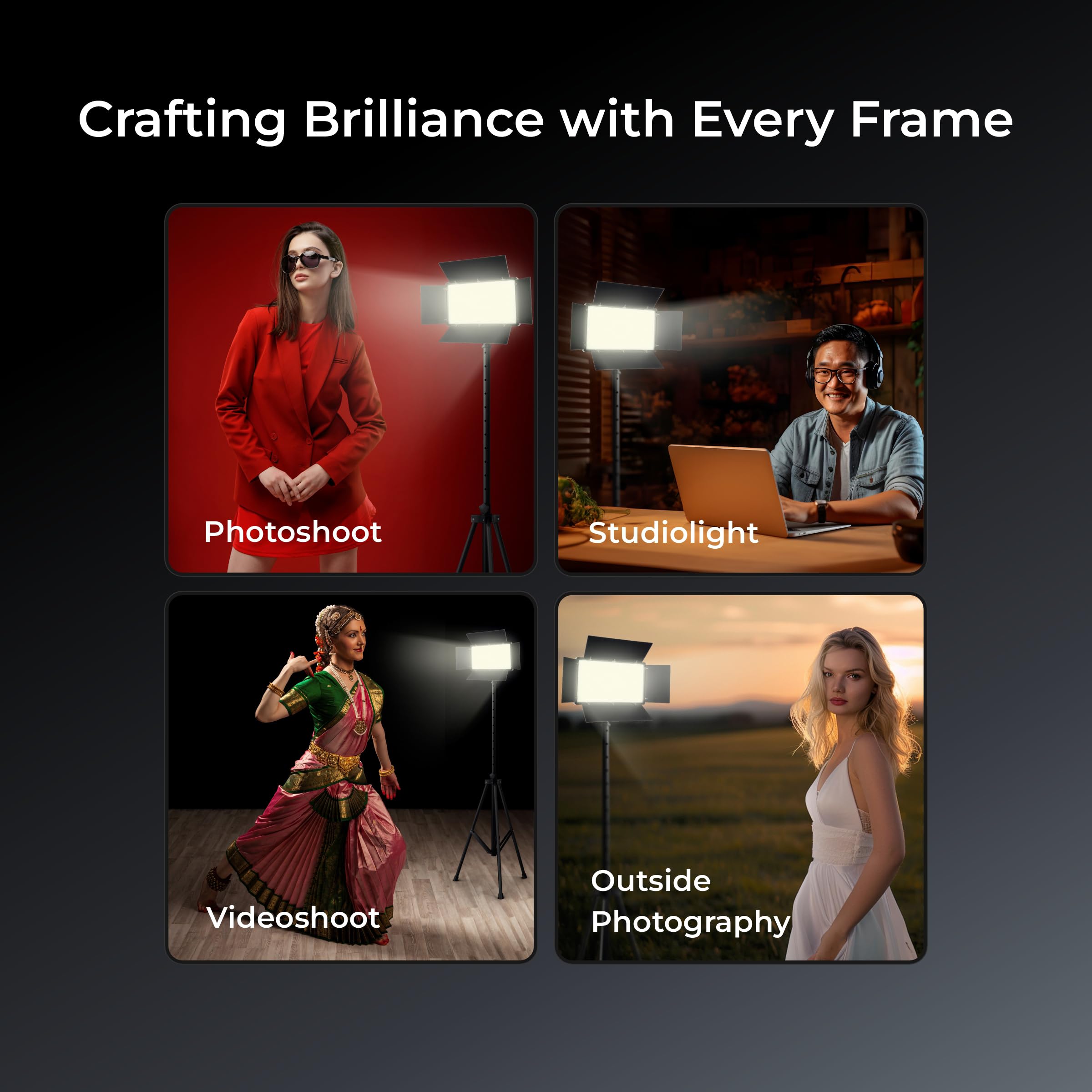 Digitek D800 BI Bi-Color Video Light Panel Ultra Slim New Designed LED Light Panel, Sleek and Easy to Carry Ideal for Wedding Shoot & Outdoor Shoot & More (Battery Not Included)
