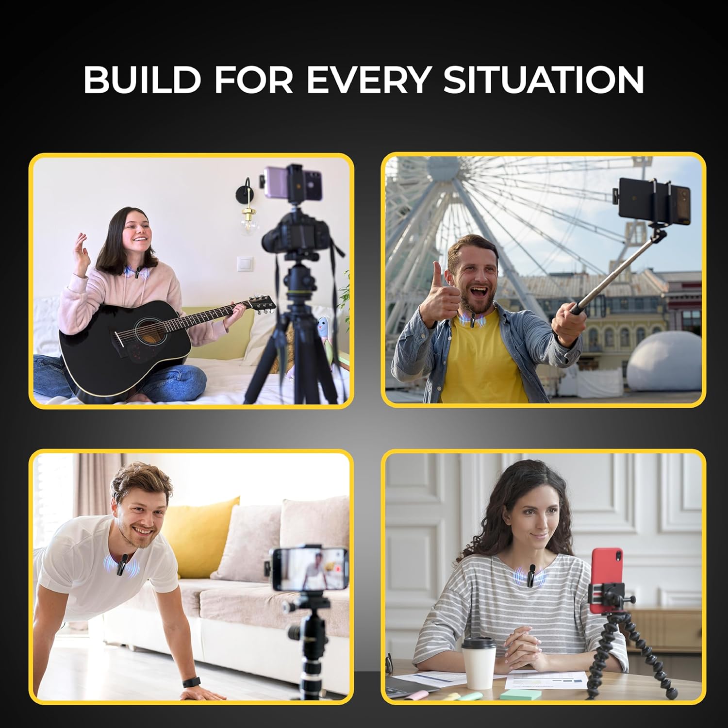 Digitek (DWM 014) Wireless Microphone System with Type-C Connector, 2 Transmitters & 1 Receiver, 40m Range, Noise Cancellation, 7H Battery, 2.4GHz Low Latency Mic, Ideal for vloggers & creators