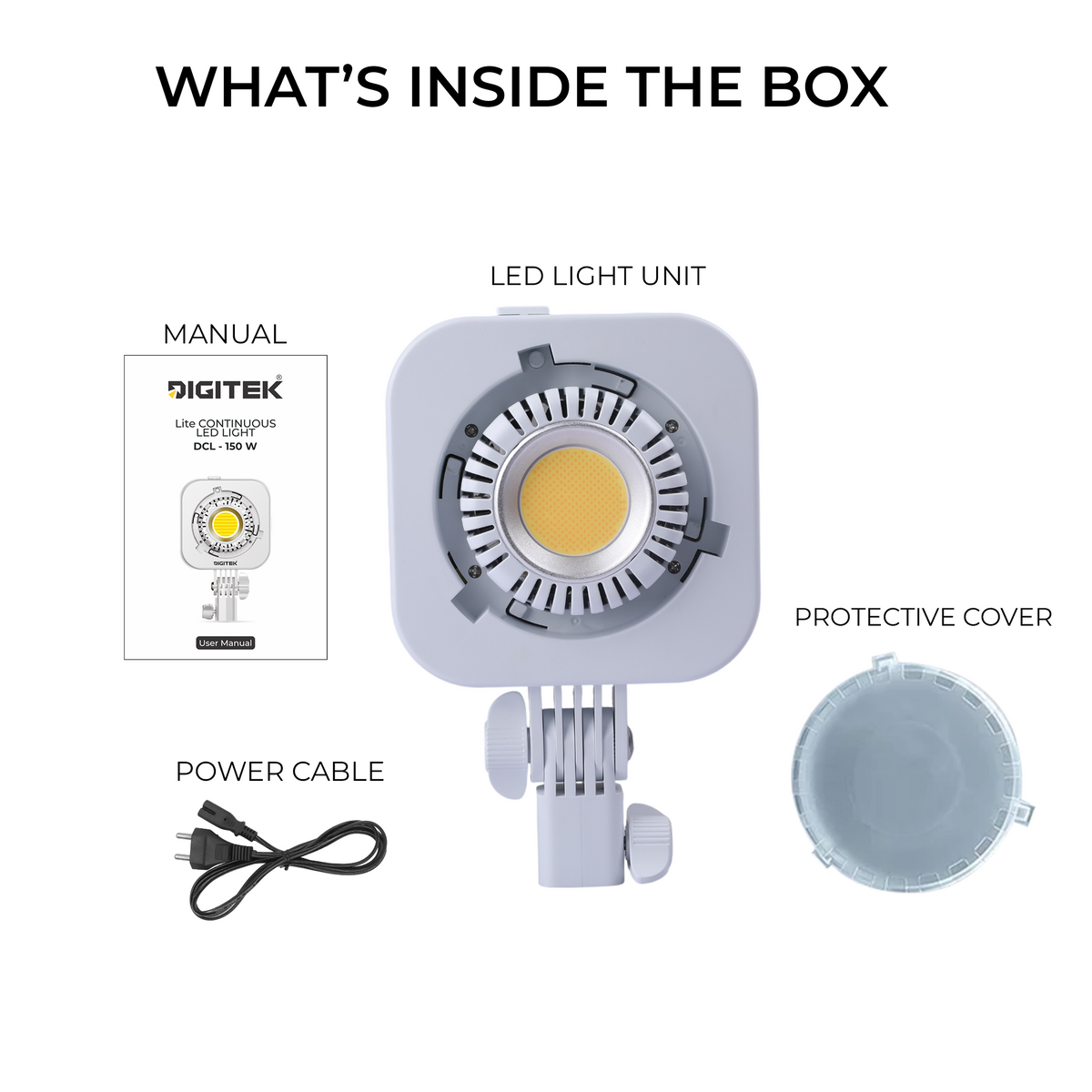 Digitek Lite DCL-150 W Bi-Color COB LED Video Light, 150W Continuous Studio Light, 2700K-6500K, CRI 95+, Bowens Mount, App Control, Photography, Videography & Live Streaming