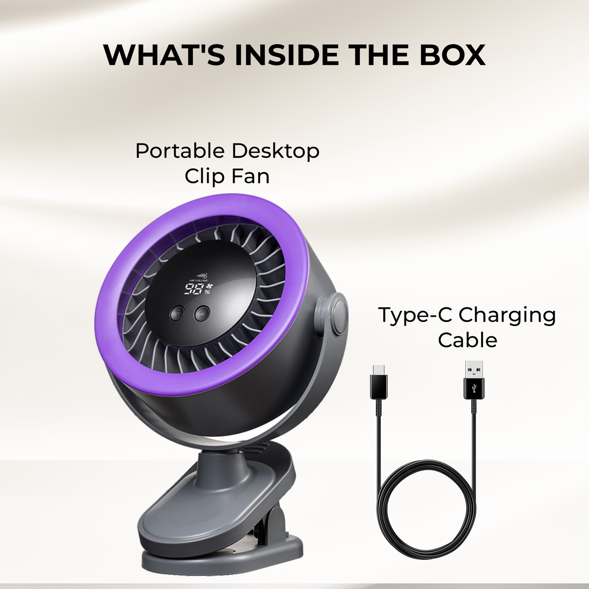 Digitek DPF-02 Portable Rechargeable Desktop Clip Fan, 5 Speed Levels, 360° Adjustable Head, 2000mAh Battery, USB Type-C Fast Charging, LED Battery Indicator, Clip & Desk Fan for Home, Office & Travel