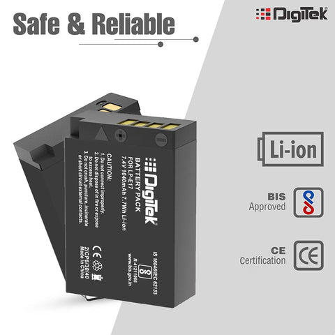 Digitek (LP-E17) Lithium-ion Rechargeable Battery Pack for DSLR Camera, Compatibility - EOS 750D, EOS 760D, EOS 800D, EOS 77D & More
